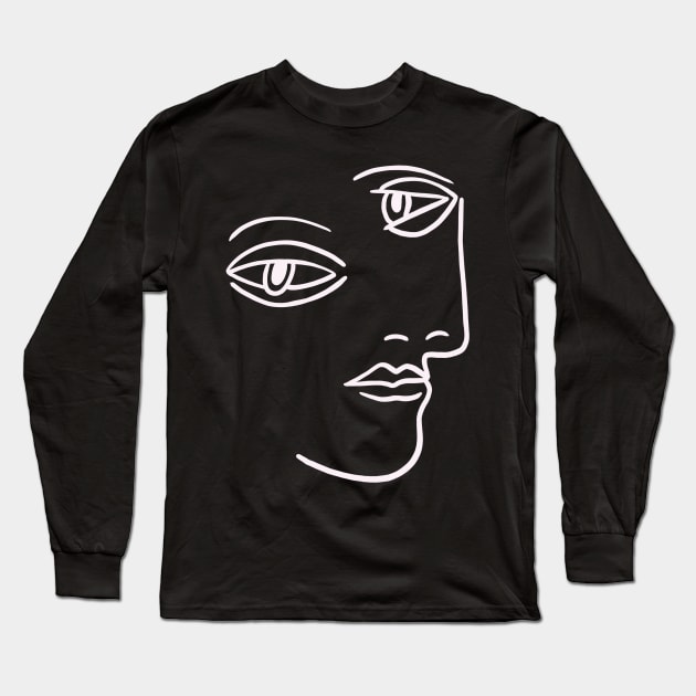 Minimal Face Painting Long Sleeve T-Shirt by isstgeschichte